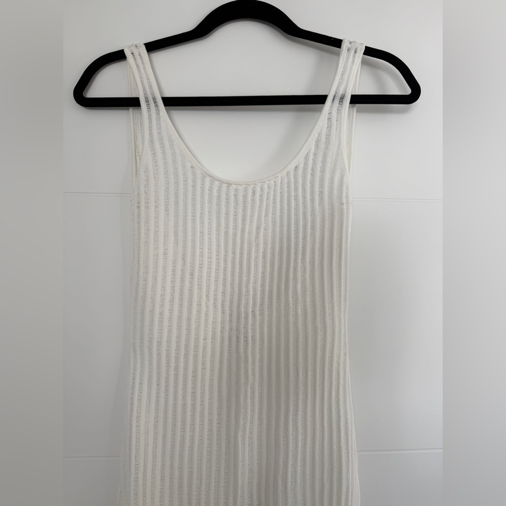 Meshki Cream Open Back Knit Dress / Swim Coverup XXS